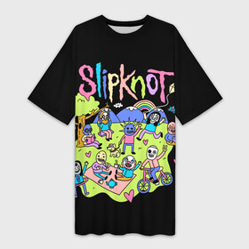 Платье-футболка 3D с принтом Slipknot cuties ,  |  | Тематика изображения на принте: slipknot | we are not your kind | альтернативный метал | грувметал | группы | метал | музыка | нюметал | слипнот