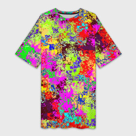 Платье-футболка 3D с принтом Пиксельный камуфляж 