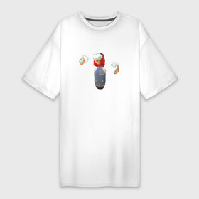 Платье-футболка хлопок с принтом Персонаж из REC ROOM ,  |  | Тематика изображения на принте: game | rec room | vr | vr game | виар | виртуальная реальность | игры виар | рек рум | рекрум