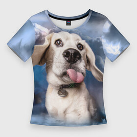 Женская футболка 3D Slim с принтом Бигль  веселый собакен ,  |  | handeyework | арт | веселые | волк | животные | нос | нюх | прикольные | смех | смешные | собаки | собка | улыбка | хаски
