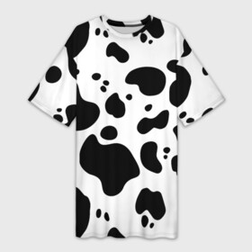 Платье-футболка 3D с принтом Пятна Далматина ,  |  | 101 далматинец | далматин | далматинец | пятна далматинца | собаки