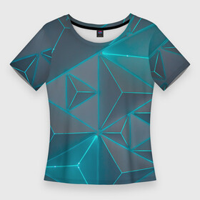 Женская футболка 3D Slim с принтом Неоновая киберпанк броня  Светло синий ,  |  | 3d | abstraction | armor | art | artwork | colorful | colors | cyperpunk | geometry | graphics | neon | patterns | surrealism | sweethuman | sweethumen | абстракция | арт | броня | будущее | геометрия | графика | искусство | кибербанк | неон | разноцветны