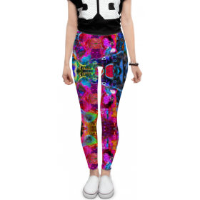 leggings с принтом Abstract Raster 372 , 80% полиэстер, 20% эластан | Эластичный пояс, зауженные к низу, низкая посадка | 