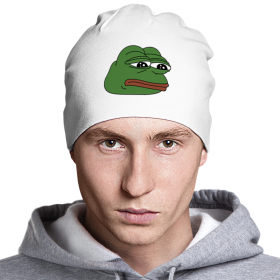 beanie с принтом Грустная лягушка ,  |  | 