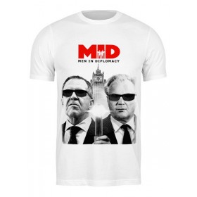 Мужская футболка с принтом MID - men in diplomacy ,  |  | Тематика изображения на принте: 