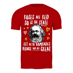 Мужская футболка с принтом Розы красные, как наше государство. ,  |  | Тематика изображения на принте: 