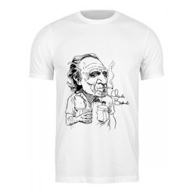 Мужская футболка с принтом Чарльз Буковски(Charles Bukowski) ,  |  | Тематика изображения на принте: 