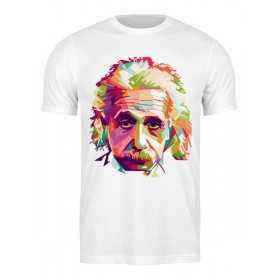 Мужская футболка с принтом Альберт Эйнштейн (Albert Einstein) ,  |  | 
