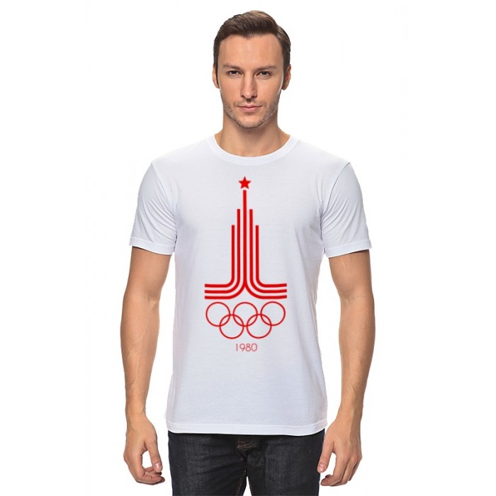 Футболки 80 рублей. Футболка с олимпийской символикой 1980. Футболка с эмблемой олимпиады 80.