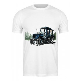 Мужская футболка с принтом трактор от михаила доманова ,  |  | Тематика изображения на принте: 