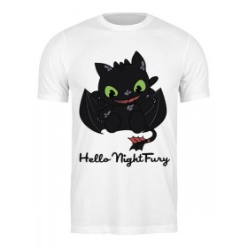 Мужская футболка с принтом Ночная Фурия (Night Fury) ,  |  | Тематика изображения на принте: 