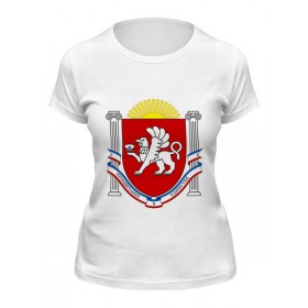 Женская футболка с принтом Крым (Crimea) ,  |  | Тематика изображения на принте: 