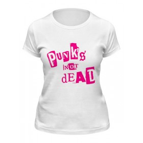 Женская футболка с принтом Punks Not Dead ,  |  | 