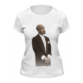 Женская футболка с принтом 2Pac Shakur ,  |  | 