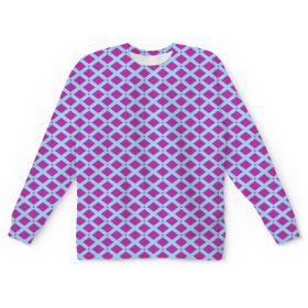 full_print_kids_sweatshirt с принтом Клетка цветная ,  |  | 