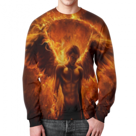 full_print_sweatshirt с принтом падший ангел. огонь. чистилище . ,  |  | 