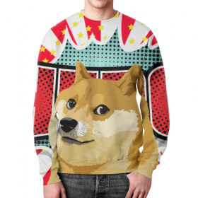full_print_sweatshirt с принтом DOGE WOW ,  |  | Тематика изображения на принте: 