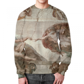 full_print_sweatshirt с принтом Сотворение Адама ,  |  | Тематика изображения на принте: 