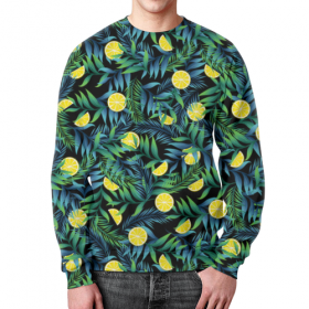 full_print_sweatshirt с принтом Лимоны орнамент ,  |  | 