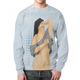 full_print_sweatshirt с принтом Gorgeous girl ,  |  | Тематика изображения на принте: 