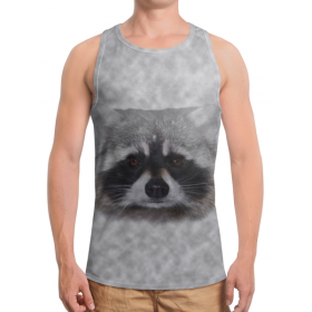 full_print_tanktop с принтом Енот ,  |  | Тематика изображения на принте: 