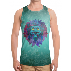 full_print_tanktop с принтом Яркий лев ,  |  | 