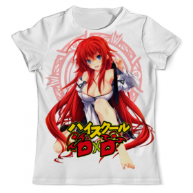 full_print_tee с принтом High School DxD , Футболка с нанесением полноцветного изображения по всей поверхности может быть выполнена в двух вариантах - ХЛОПОК и СИНТЕТИКА. | Хлопок - ткань из 100% хлопка высшего качества пенье.  <br>Синтетика - ткань с высоким содержанием синтетического волокна (до 80%).  Материал хорошо тянется, имеет приятную на ощупь фактуру | 