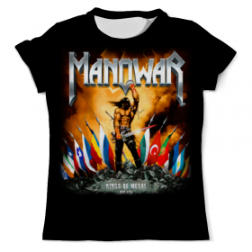 full_print_tee с принтом Manowar , Футболка с нанесением полноцветного изображения по всей поверхности может быть выполнена в двух вариантах - ХЛОПОК и СИНТЕТИКА. | Хлопок - ткань из 100% хлопка высшего качества пенье.  <br>Синтетика - ткань с высоким содержанием синтетического волокна (до 80%).  Материал хорошо тянется, имеет приятную на ощупь фактуру | 