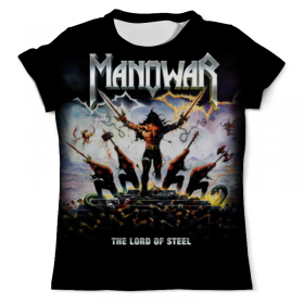 full_print_tee с принтом Manowar , Футболка с нанесением полноцветного изображения по всей поверхности может быть выполнена в двух вариантах - ХЛОПОК и СИНТЕТИКА. | Хлопок - ткань из 100% хлопка высшего качества пенье.  <br>Синтетика - ткань с высоким содержанием синтетического волокна (до 80%).  Материал хорошо тянется, имеет приятную на ощупь фактуру | 