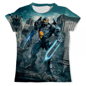 full_print_tee с принтом Pacific Rim , Футболка с нанесением полноцветного изображения по всей поверхности может быть выполнена в двух вариантах - ХЛОПОК и СИНТЕТИКА. | Хлопок - ткань из 100% хлопка высшего качества пенье.  <br>Синтетика - ткань с высоким содержанием синтетического волокна (до 80%).  Материал хорошо тянется, имеет приятную на ощупь фактуру | 