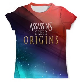 full_print_tee с принтом Assassins Creed , Футболка с нанесением полноцветного изображения по всей поверхности может быть выполнена в двух вариантах - ХЛОПОК и СИНТЕТИКА. | Хлопок - ткань из 100% хлопка высшего качества пенье.  <br>Синтетика - ткань с высоким содержанием синтетического волокна (до 80%).  Материал хорошо тянется, имеет приятную на ощупь фактуру | 