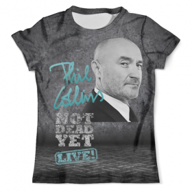 full_print_tee с принтом Phil Collins , Футболка с нанесением полноцветного изображения по всей поверхности может быть выполнена в двух вариантах - ХЛОПОК и СИНТЕТИКА. | Хлопок - ткань из 100% хлопка высшего качества пенье.  <br>Синтетика - ткань с высоким содержанием синтетического волокна (до 80%).  Материал хорошо тянется, имеет приятную на ощупь фактуру | 