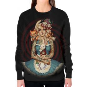 full_print_woman_sweatshirt с принтом Алиса в стране чудес ,  |  | 