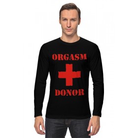 Мужской лонгслив с принтом orgasm donor , Хлопок |  | 