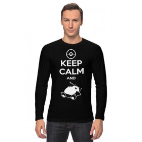 Мужской лонгслив с принтом Keep Calm and Zzz (Pokemon) , Хлопок |  | 