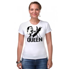 Женская футболка стрэйч с принтом Freddie Mercury - Queen ,  |  | 