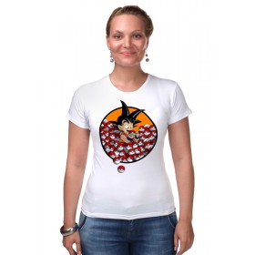 Женская футболка стрэйч с принтом Жемчуг дракона (Покемон) ,  |  | 