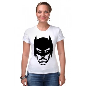 Женская футболка стрэйч с принтом Доктор Хаус в маске Бэтмена ,  |  | Тематика изображения на принте: 