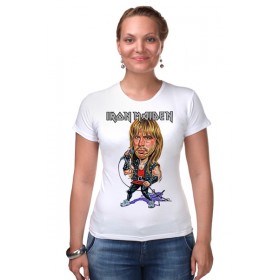 Женская футболка стрэйч с принтом Iron Maiden Band ,  |  | 