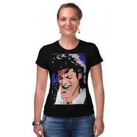Женская футболка стрэйч с принтом Michael Jackson ,  |  | 