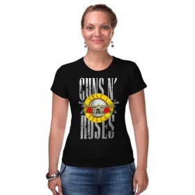 Женская футболка стрэйч с принтом Guns n roses ,  |  | 