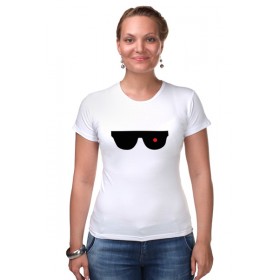 Женская футболка стрэйч с принтом Очки Терминатора ,  |  | 
