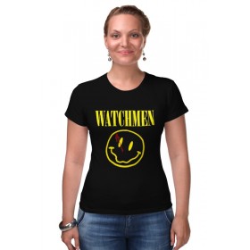Женская футболка стрэйч с принтом Watchmen x Nirvana ,  |  | 