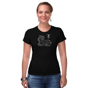 Женская футболка стрэйч с принтом знак зодиака Овен ,  |  | 