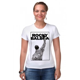 Женская футболка стрэйч с принтом Rocky Balboa ,  |  | 
