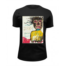 Мужская футболка Premium с принтом Jean-Michel Basquiat , Белый, черный, серый меланж, голубой: 100% хлопок, плотность 160 гр. Остальные цвета: 92% хлопок, 8% лайкра, плотность 170-180гр. |  | 