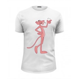 Мужская футболка Premium с принтом Розовая пантера , Белый, черный, серый меланж, голубой: 100% хлопок, плотность 160 гр. Остальные цвета: 92% хлопок, 8% лайкра, плотность 170-180гр. |  | 