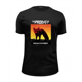 Мужская футболка Premium с принтом The Prodigy , Белый, черный, серый меланж, голубой: 100% хлопок, плотность 160 гр. Остальные цвета: 92% хлопок, 8% лайкра, плотность 170-180гр. |  | 