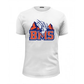 Мужская футболка Premium с принтом Реальные Парни (Blue Mountain State) BMS , Белый, черный, серый меланж, голубой: 100% хлопок, плотность 160 гр. Остальные цвета: 92% хлопок, 8% лайкра, плотность 170-180гр. |  | 