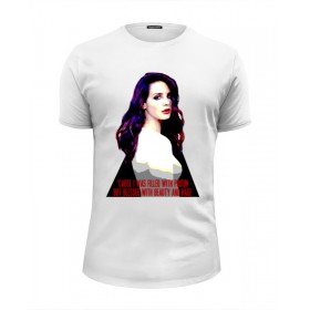 Мужская футболка Premium с принтом Lana Del Rey - Ultraviolence Era (Front Back) , Белый, черный, серый меланж, голубой: 100% хлопок, плотность 160 гр. Остальные цвета: 92% хлопок, 8% лайкра, плотность 170-180гр. |  | 